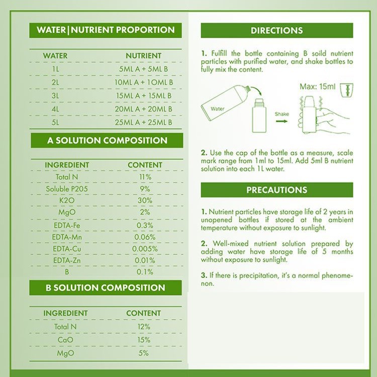 Solución nutritiva hidropónica - Nutrient Solution Ab reseña y precio
